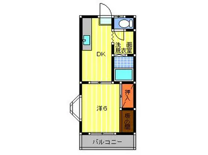 シャトーイースト(1DK/3階)の間取り写真