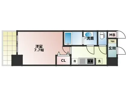 SOPHIA COURT鳳(1K/5階)の間取り写真