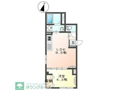 アコード・K(1LDK/1階)の間取り写真