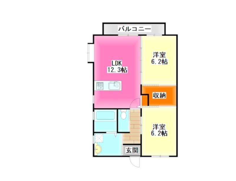 ジュラレ コート(2LDK/2階)の間取り写真