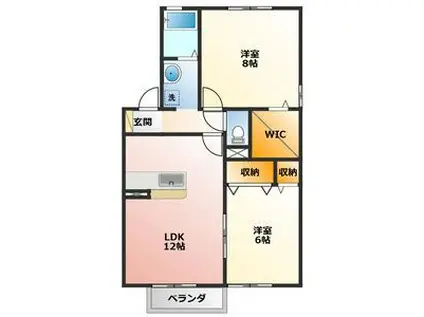 シェトワボヌール A棟(2LDK/2階)の間取り写真