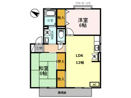 キャピタルコンフォール加古川(2LDK/1階)の間取り写真