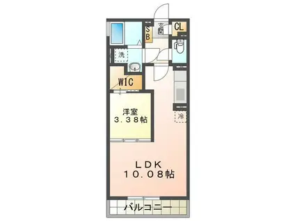 スタブリテラス鈴鹿(1LDK/1階)の間取り写真