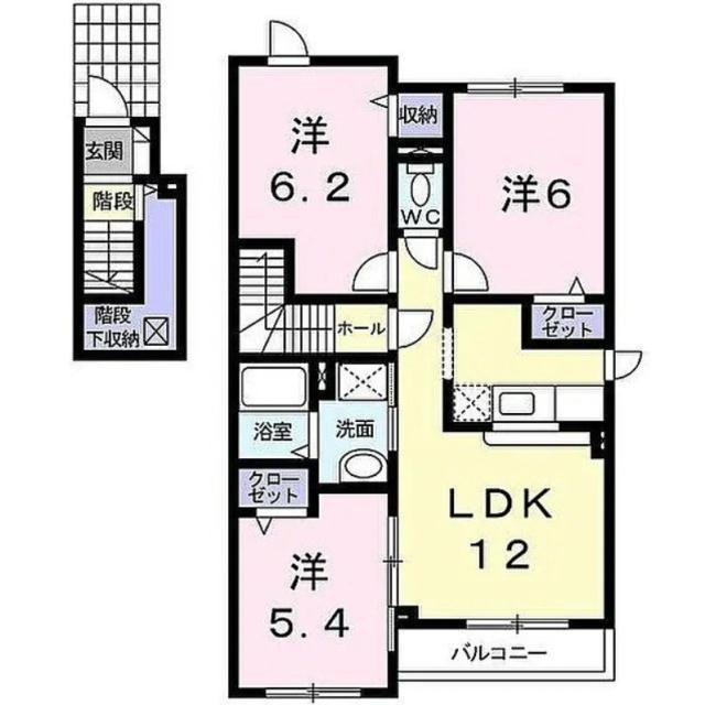 セダーコンフォート(3LDK/2階)の間取り写真