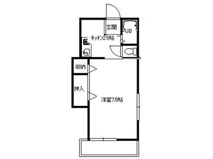 アヴェニール湘南I(1K/1階)の間取り写真