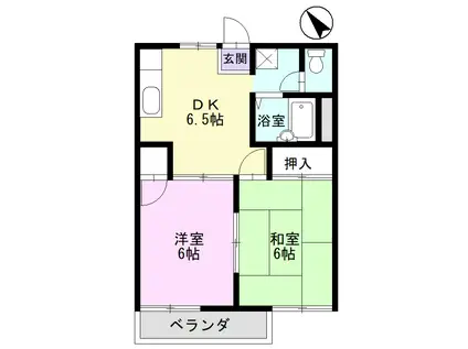コーポF&T(2DK/2階)の間取り写真