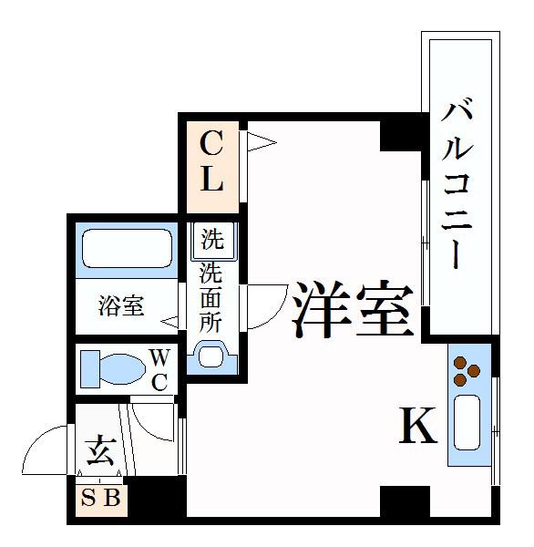 ラフェスタ今宿(ワンルーム/3階)の間取り写真