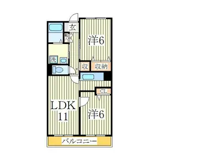 ル・モンテストS(2LDK/1階)の間取り写真