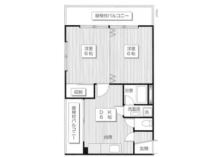 サンコート四谷(2DK/2階)の間取り写真