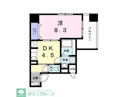 ヒカルサ久里浜(1DK/5階)の間取り写真