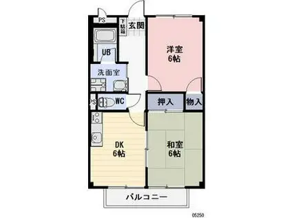 SURPLUS AIM(2DK/2階)の間取り写真