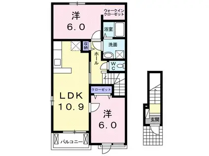 エテルノA(2LDK/2階)の間取り写真