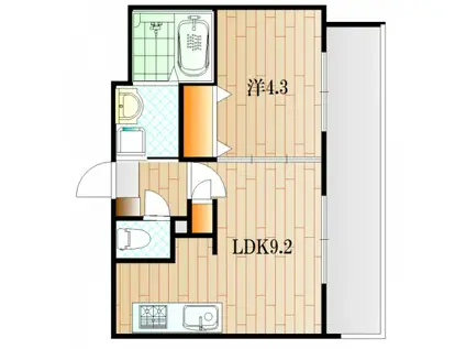 ラ・クラセーヴァ下関藤附(1LDK/1階)の間取り写真