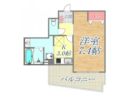 モンテプーロ(1K/5階)の間取り写真