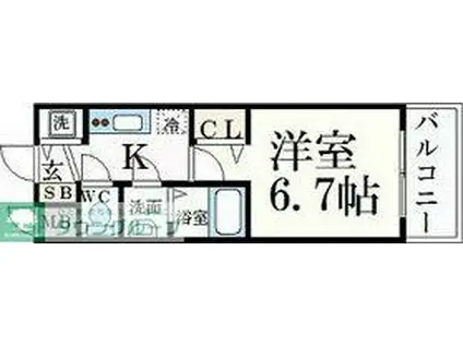 プレサンス丸の内流雅(1K/3階)の間取り写真