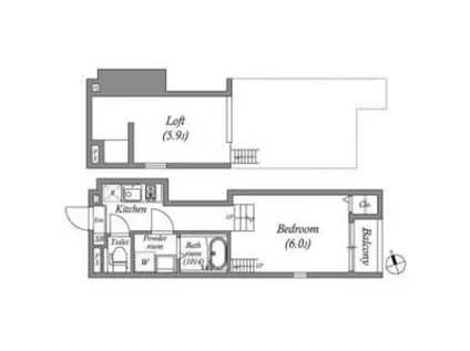ハーモニーテラス住吉II(1DK/3階)の間取り写真