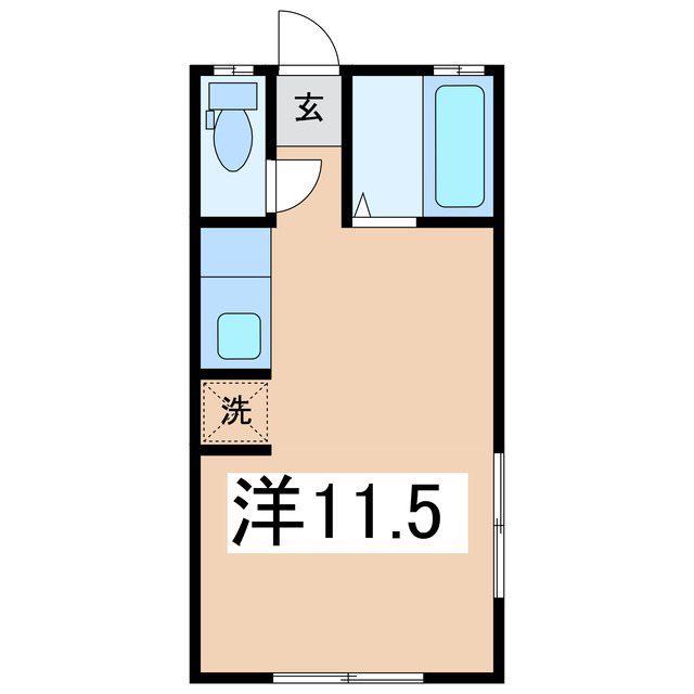 カーサ下於曽(ワンルーム/2階)の間取り写真