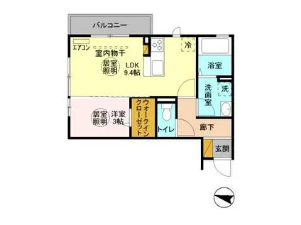 ROYAL PARK HIMEKO I・J(1LDK/3階)の間取り写真