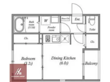 グランディールソレイユ(1DK/2階)の間取り写真