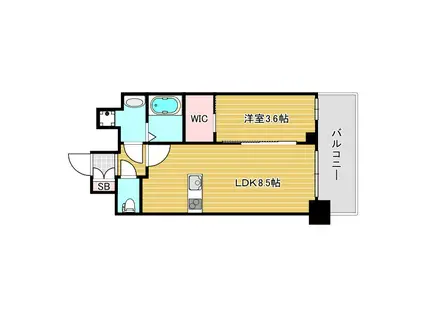 プレサンス九条グランデリーヴ(1LDK/10階)の間取り写真