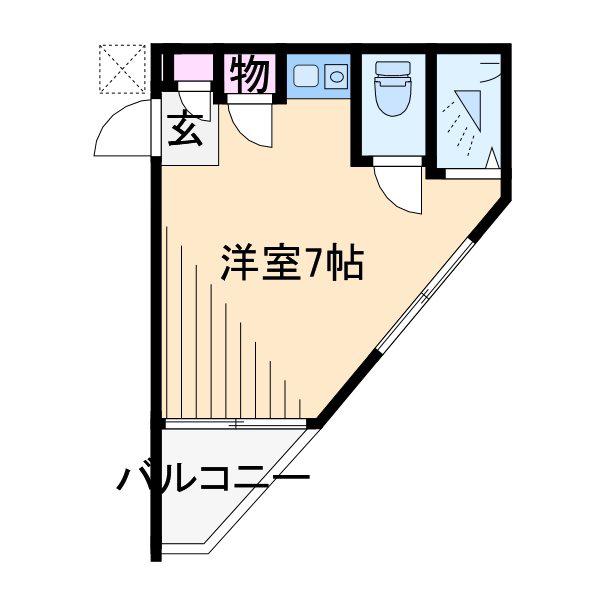 サンライズ菊名(ワンルーム/1階)の間取り写真