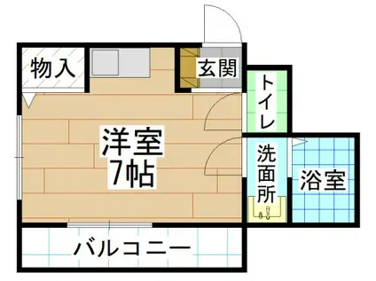 マルイチ鳴水(ワンルーム/1階)の間取り写真