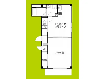 京橋オリエンタルキューブ(1LDK/1階)の間取り写真