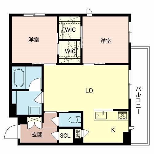 メゾンドプレズィール(2LDK/2階)の間取り写真