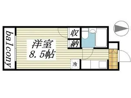 メゾン・ド・セドール(ワンルーム/8階)の間取り写真