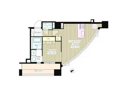 シティカレント南青山(1LDK/12階)の間取り写真