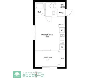 グラウンデュークス西大島(1DK/5階)の間取り写真