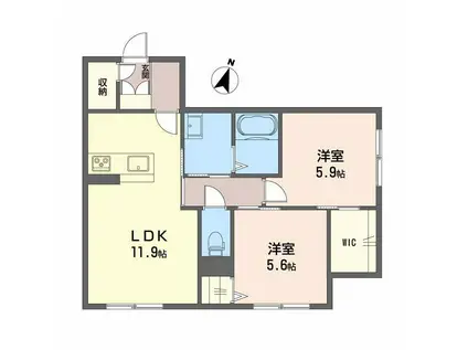 NOCE堂形(2LDK/2階)の間取り写真
