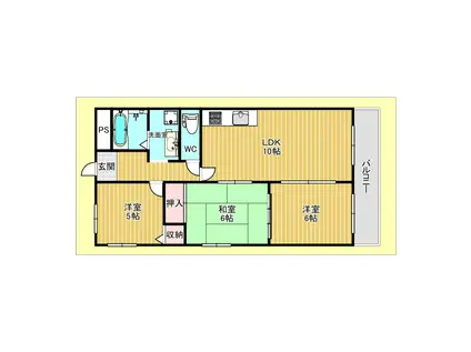アムール桃山台(3LDK/1階)の間取り写真