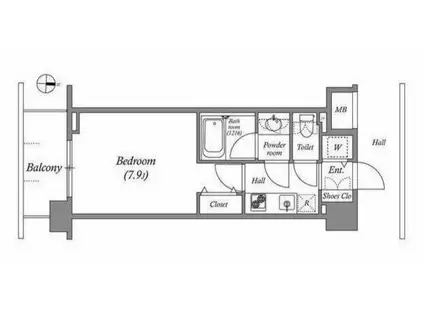 エミリブ下落合(1K/1階)の間取り写真