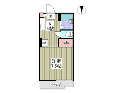 リブレス本庄(1K/1階)の間取り写真