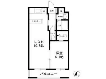 ソレアードビスタ三ッ沢(1LDK/3階)の間取り写真