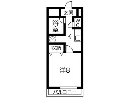 レジデンス大寛(1K/4階)の間取り写真