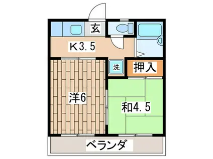 サン・クレール横浜南A(2K/1階)の間取り写真