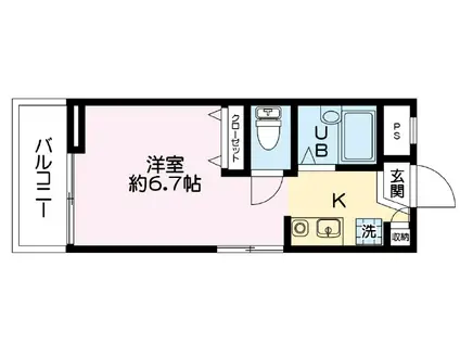 K-HOUSE(ワンルーム/2階)の間取り写真