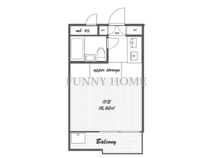 ドム都立大(ワンルーム/4階)の間取り写真