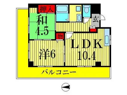 シェグランほり川(2LDK/8階)の間取り写真
