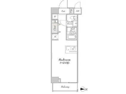 プレール・ドゥーク錦糸公園ノース(ワンルーム/6階)の間取り写真