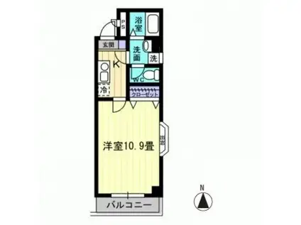 アペレス木太(1K/3階)の間取り写真