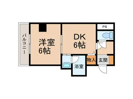 フューチャー本町(1DK/6階)の間取り写真