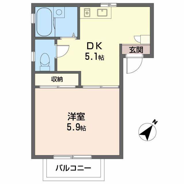 シャーメゾン久保田(1DK/1階)の間取り写真