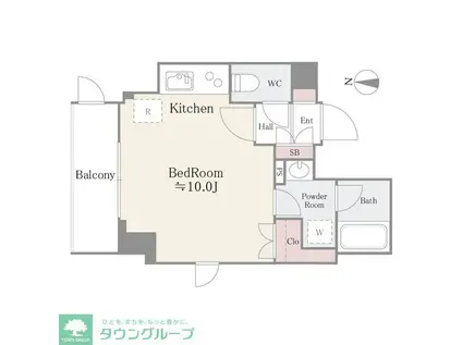 パークフィルヴェール(ワンルーム/13階)の間取り写真