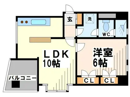パティオアゼリー(1LDK/4階)の間取り写真