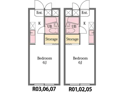 サンピア東松山(1K/1階)の間取り写真