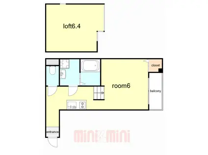 プライムゲート(ワンルーム/1階)の間取り写真