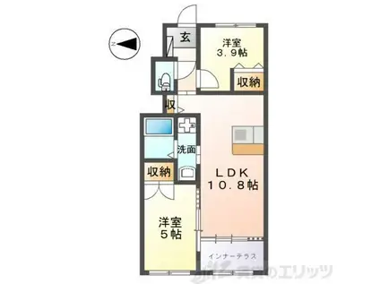 LE REPOS ル・レポ(2LDK/2階)の間取り写真